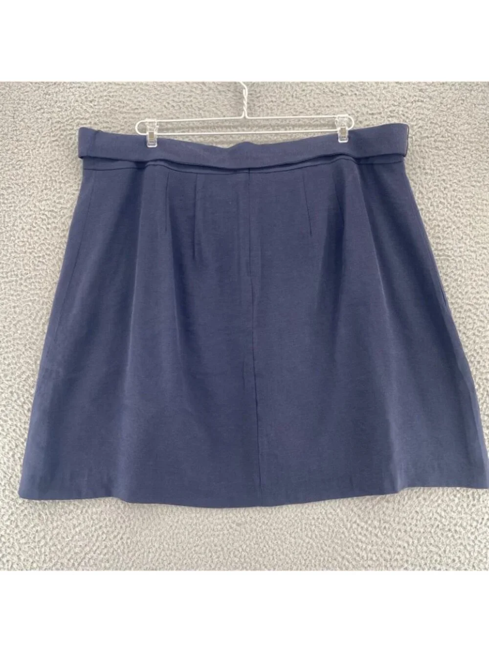 Eloquii Skirt Womens 18 Plus Navy Twill A Line Above The Knee Sash Belted Casual